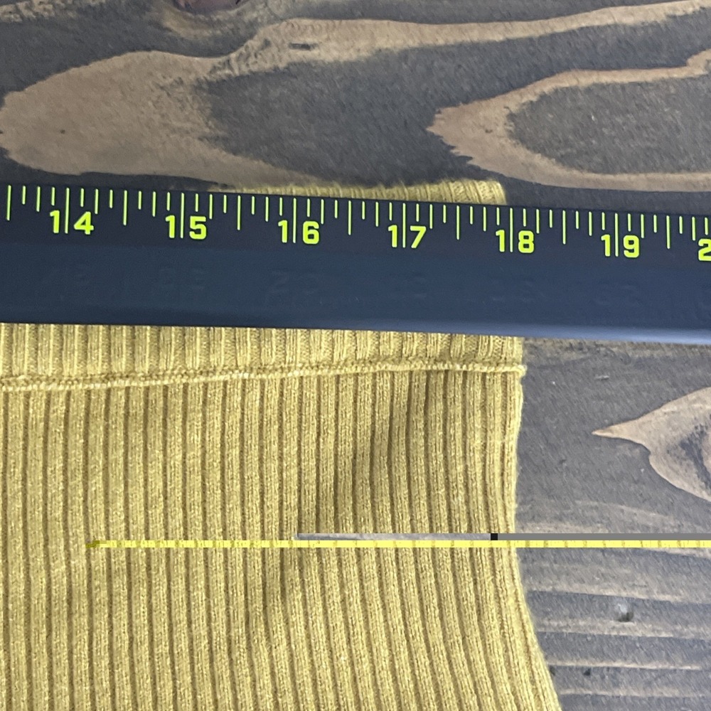 Aerie Take Charge Pleated Sweater Skirt Womens Size XL Mustard Yellow Stretch - Picture 10 of 11